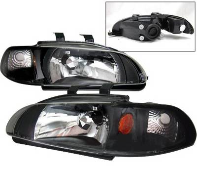 4 Car Option - Honda Civic HB 4 Car Option Headlights - Black - 1PC - LH-HC923B-1-A