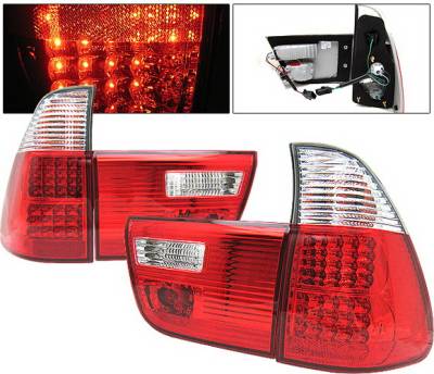 4 Car Option - BMW X5 4 Car Option LED Taillights - Red & Clear - LT-BE5300LEDRC-KS