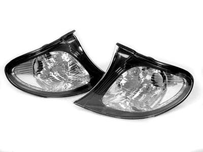 Depo - BMW E46 4D/5D Black Housing DEPO Clear Corner Lights