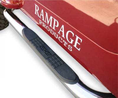 Rampage - Ford F150 Rampage SRS Side Bars with Recessed Step - 2 Inch - Pair - Black Powder Coat - 2176