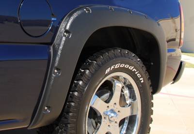 Prestige - Chevrolet Silverado Prestige Rear Pair RX Rivet Style Textured Fender Flare Set - RX103TB