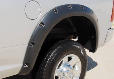 Prestige - Dodge Ram Prestige Rear Pair RX Rivet Style Textured Fender Flare Set - RX205TB