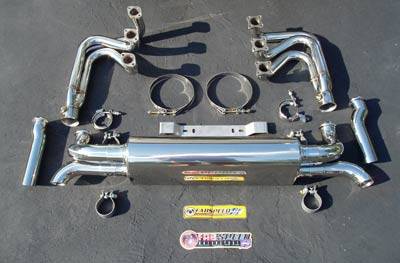 FabSpeed - MAXFLO Header Muffler Kit With Heat