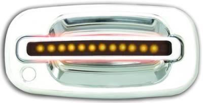 In Pro Carwear - Chevrolet Tahoe IPCW LED Door Handle - Front - Chrome - Both Sides with Key Hole - 1 Pair - CLY99S18F