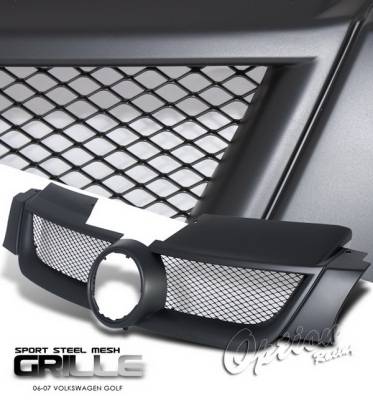 OptionRacing - Volkswagen Golf Option Racing Black Grille - Steel Mesh Style - 64-45198