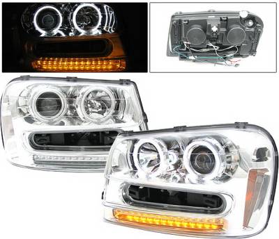 4 Car Option - Chevrolet Trail Blazer 4 Car Option Halo Projector Headlights - Chrome CCFL - LP-CTB02CF-KS