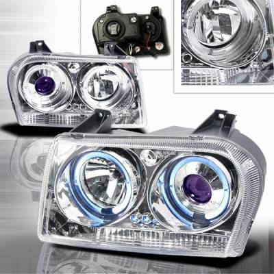 Custom Disco - Chrysler 300 Custom Disco Chrome Projector Headlights - LHP-30005B-YD