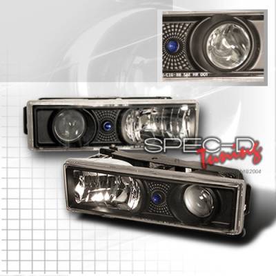 Custom Disco - Chevrolet C10 Custom Disco Black Projector Headlights - LHP-C1088JM