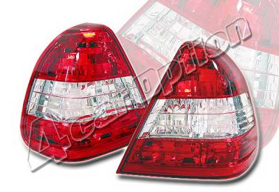 4 Car Option - Mercedes-Benz C Class 4 Car Option Taillights - Red & Clear - LT-MBZC96R-KS