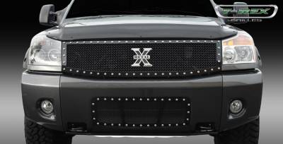 T-Rex - Nissan Armada T-Rex X-Metal Series Studded Main Grille - All Black - Custom 1PC - 6717791