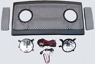 Street Scene - Ford F350 Street Scene Grille Shell Surround with Light Kit - Satin Aluminum - 950-77582