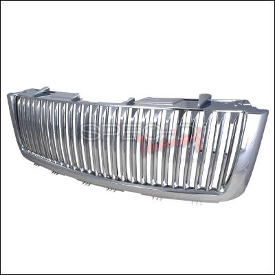 Spec-D - GMC Sierra Spec-D Vertical Grille - Chrome - HG-GMC07CVT