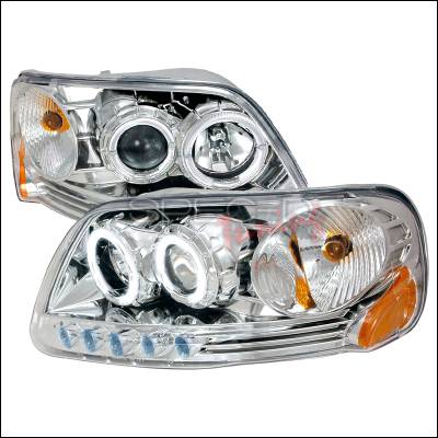 Spec-D - Ford Expedition Spec-D Halo Projector Headlights - Chrome - 2LHP-F150971PC-KS