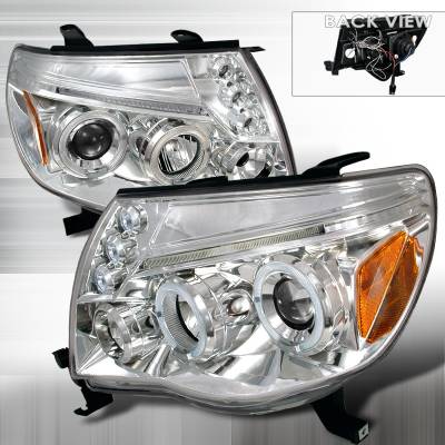 Spec-D - Toyota Tacoma Spec-D Halo LED Projector Headlights - Chrome - 2LHP-TAC06-TM