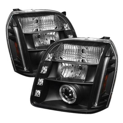 Spyder - GMC Yukon Spyder Projector Headlights - LED Halo - LED - Black - 444-GY07-HL-BK