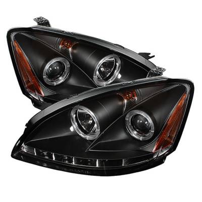 Spyder - Nissan Altima Spyder Projector Headlights LED Halo - LED - Black - 444-NA02-HL-BK