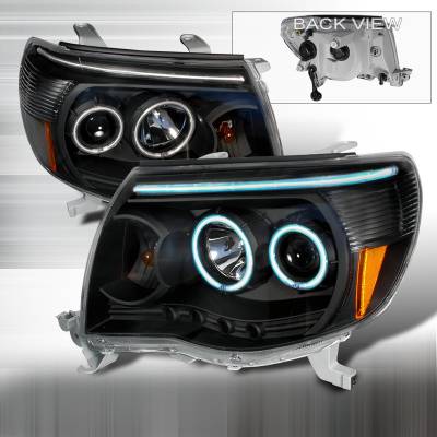 Spec-D - Toyota Tacoma Spec-D CCFL Halo Projector Headlights - Black - 4LHP-TAC06JM-KS