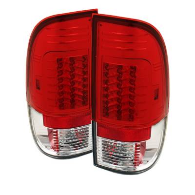 Spyder - Ford F550 Spyder Version 2 LED Taillights - Red Clear - 111-FS07-LED-G2-RC