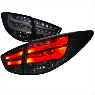 Spec-D - Hyundai Tucson Spec-D LED Taillights - Smoke with Lights - Bar - LT-TUC10GLED-TM