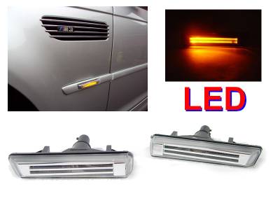 Depo - BMW E38 7 Series/M3 Crystal Light Bar Amber Led Clear DEPO Side Marker