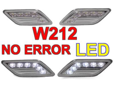 Depo - Mercedes W212 E- Class 4D/5D Crystal Clear White Led DEPO Side Marker