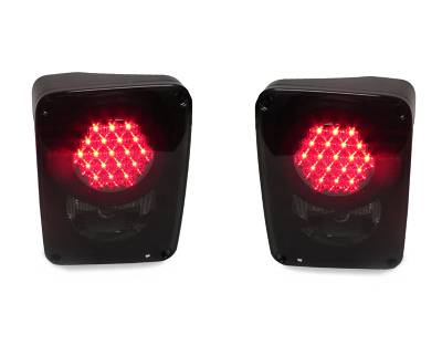 Depo - Jeep Wrangler JK Depo Black Smoke Led DEPO Tail Light