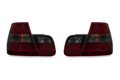 Depo - BMW E46 4D Depo Led Red/Smoke/Red 4Pcs DEPO Tail Lights