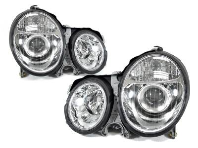 Depo - Mercedes W210 E-Class Chrome Projector DEPO Headlight - Us Spec