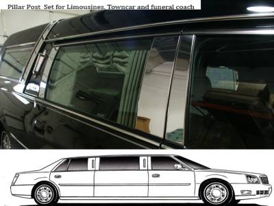 QAA - CADILLAC DTS FEDERAL HEARSE QAA Stainless 6pcs Pillar Trim PP40243