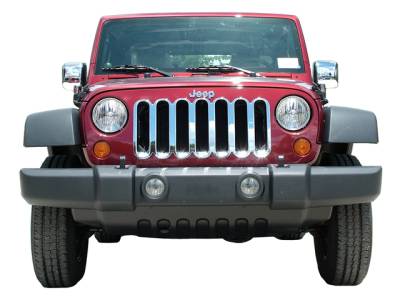 QAA - JEEP WRANGLER JK 4dr QAA Chrome ABS plastic 1pcs Grille Overlay SGC47085