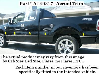 QAA - F-150 Crew Cab, 5?5? bed, W/ FLARES QAA  12pcs Side Accent Trim AT49317