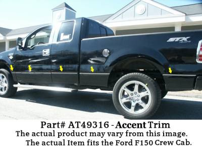 QAA - F-150 Crew Cab, 5?5? bed ,NO Flares QAA  12pcs Side Accent Trim AT49316