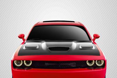 Carbon Creations - Dodge Challenger Carbon Creations Hellcat Look Hood - 1 Piece - 112475