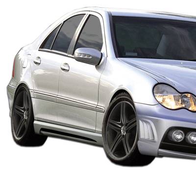 Duraflex - Mercedes-Benz C Class Duraflex W-1 Side Skirts Rocker Panels - 2 Piece - 107135