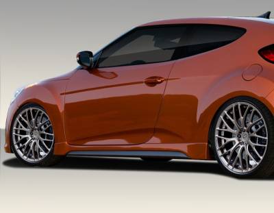 Duraflex - Hyundai Veloster Duraflex Turbo Look Side Skirts Rocker Panels - 2 Piece - 108846