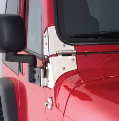 Jeep Wrangler Rampage Windshield Hinges - Black - 7603