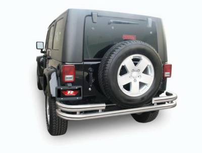 Jeep Wrangler Rampage Double Tube Rear Bumper - Stainless Steel - 86448