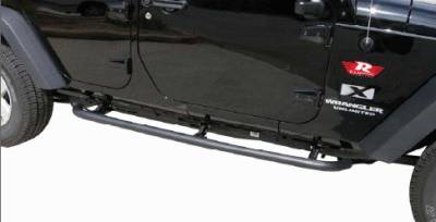 Jeep Wrangler Rampage SRS Side Bar Retractable Rockslider Step - Textured Finish - 88632