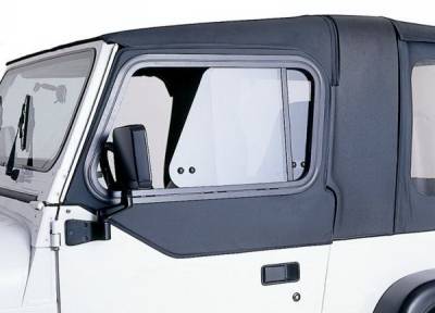 Jeep Wrangler Rampage Rear Door Top Sliders - Diamond Black - 919435