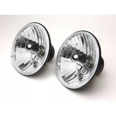 Jeep Wrangler Rampage Headlight Conversion Kit - 7 Inch Round with Clear Glass Lens - Pair - 5089925