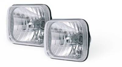 Jeep Wrangler Rampage Headlight Conversion Kit - 200mm Rectangular with Clear Glass Lens - Pair - 5089927