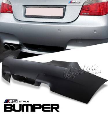 BMW 5 Series Option Racing Bumper - M5 Look - Rear without Sensor Hole - 29-12119