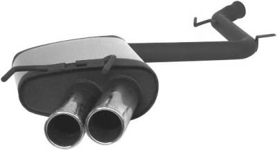 Mercedes-Benz S Class Remus Rear Silencer - Left Side with Dual Exhaust Tips - Round - 509405 0504L