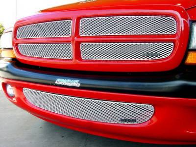 Dodge Dakota MX Series Silver Upper Grille - 4PC - DOD-1250-S