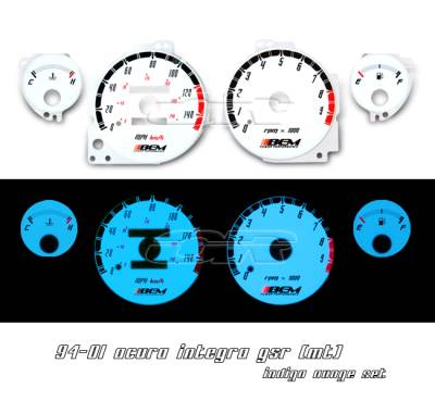 Acura Integra Option Racing Indiglo Gauge Face Overlay Set - 58-10101