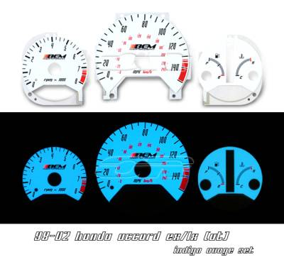 Honda Civic Option Racing Indiglo Gauge Face Overlay Set - 58-20103