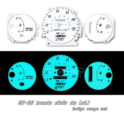 Honda Civic Option Racing Indiglo Gauge Face Overlay Set - 58-20104