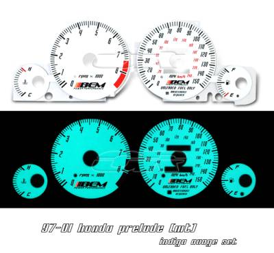 Honda Prelude Option Racing Indiglo Gauge Face Overlay Set - 58-20105