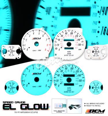 Mitsubishi Eclipse Option Racing Indiglo Gauge Face Overlay Set - 58-35113