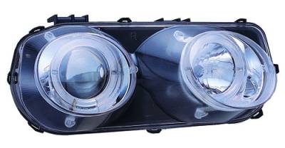 Acura Integra IPCW Headlights - Projector with Rings - Chrome Housing & Clear Projector - 1 Pair - CWS-107C2